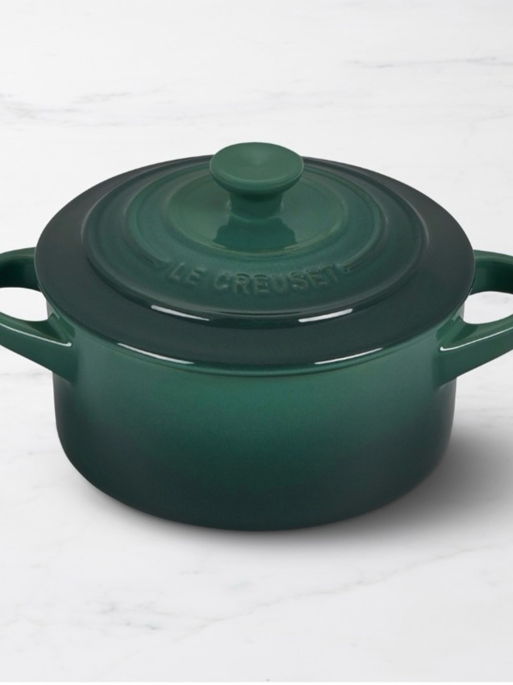 Le Creuset Red and Forest Green Mini Round Round Cocotte - Picture 7 of 7